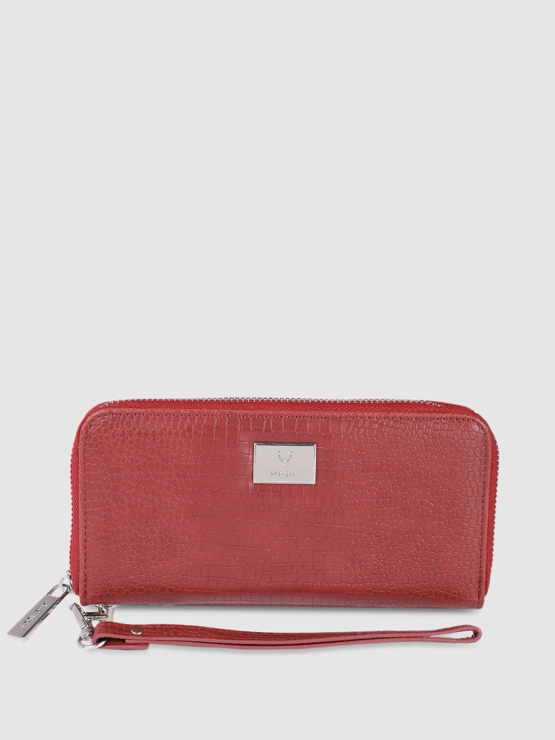 

Allen Solly Women Red Textured Zip Around Wallet