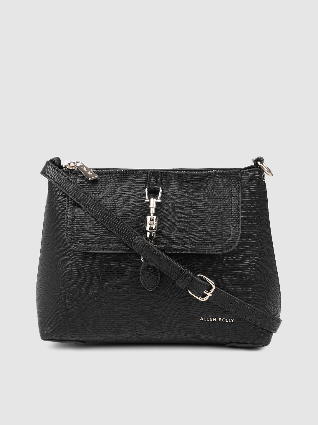 

Allen Solly Black Textured Structured Sling Bag