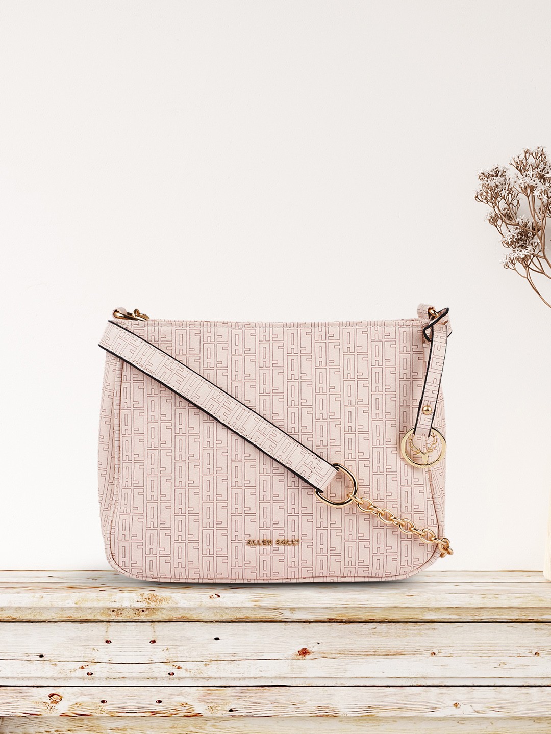 

Allen Solly Light Beige Printed Sling Bag