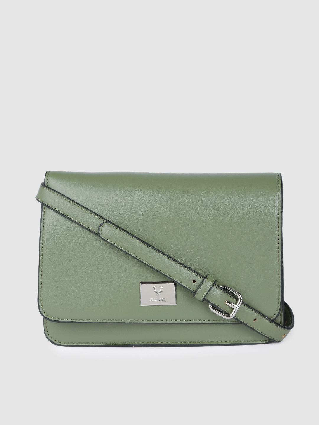 

Allen Solly Olive Green Solid Sling Bag