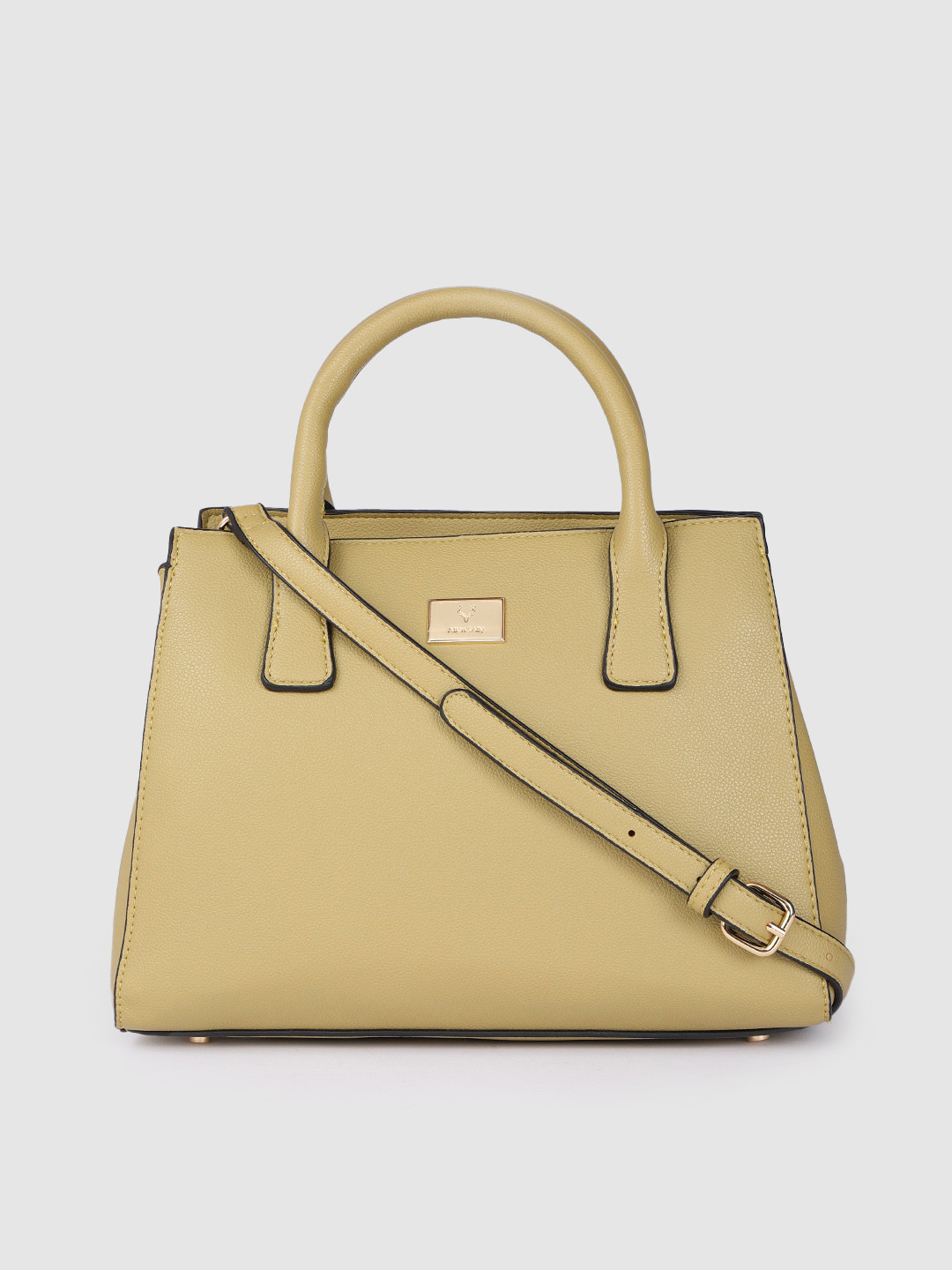 

Allen Solly Green Solid Handheld Bag