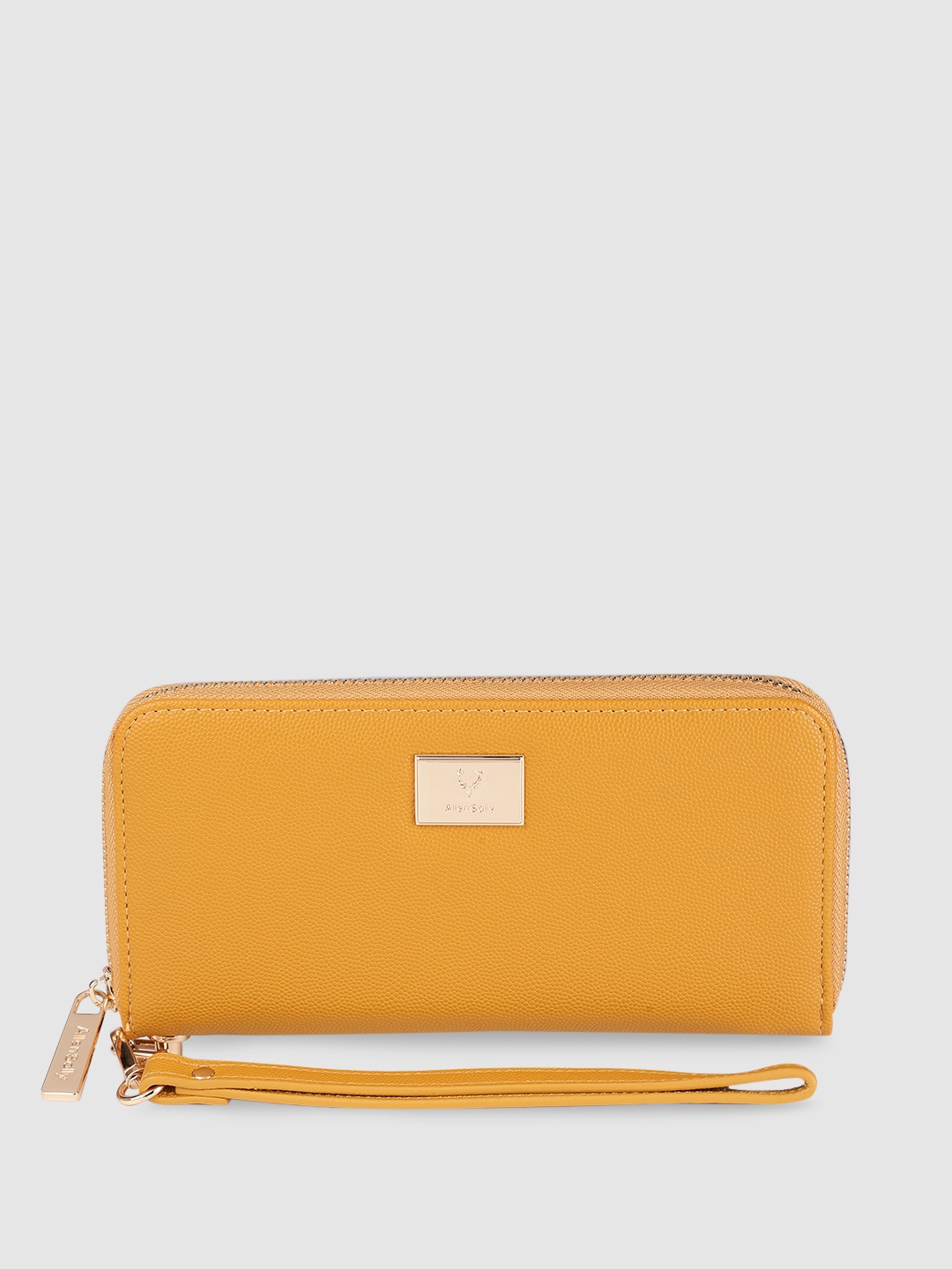 

Allen Solly Women Mustard Yellow Solid Zip Around Wallet