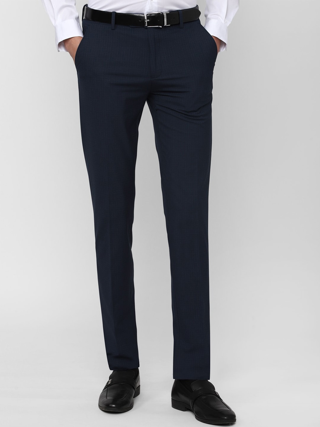 

Peter England Men Navy Blue Slim Fit Trousers