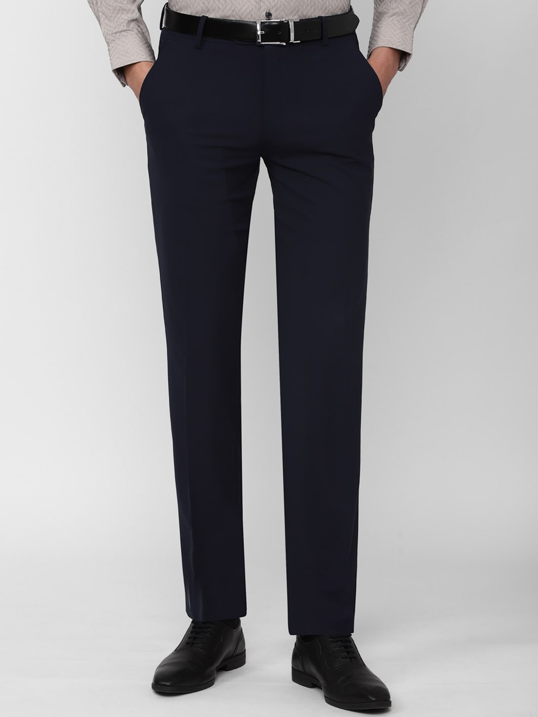 

Peter England Men Navy Blue Slim Fit Formal Trousers