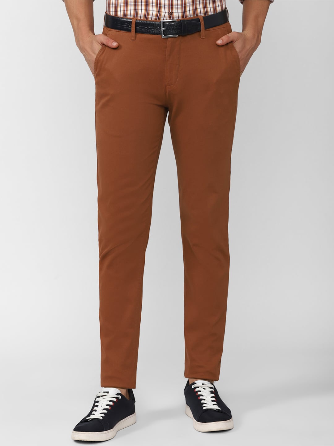 

Peter England Casuals Men Red Slim Fit Trousers