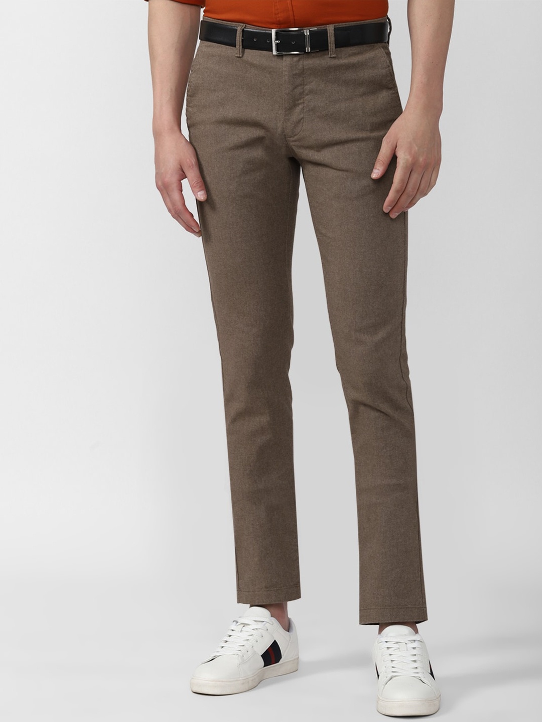 

Van Heusen Sport Men Brown Textured Slim Fit Trousers