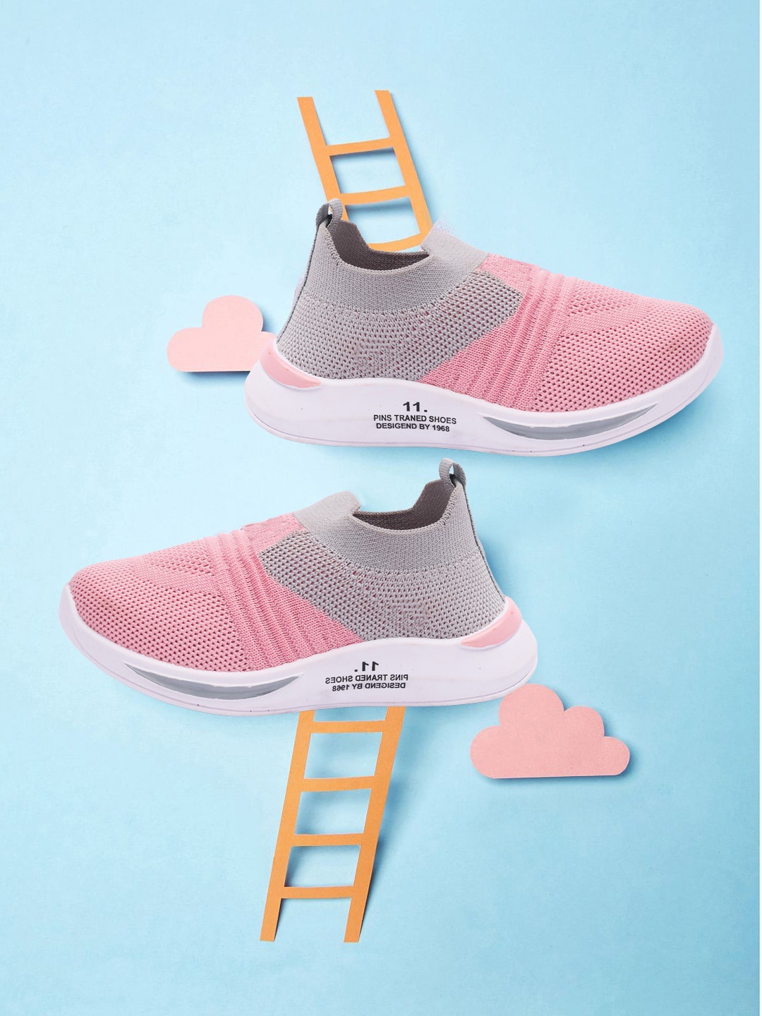 

YK Girls Pink Colourblocked Slip-On Sneakers