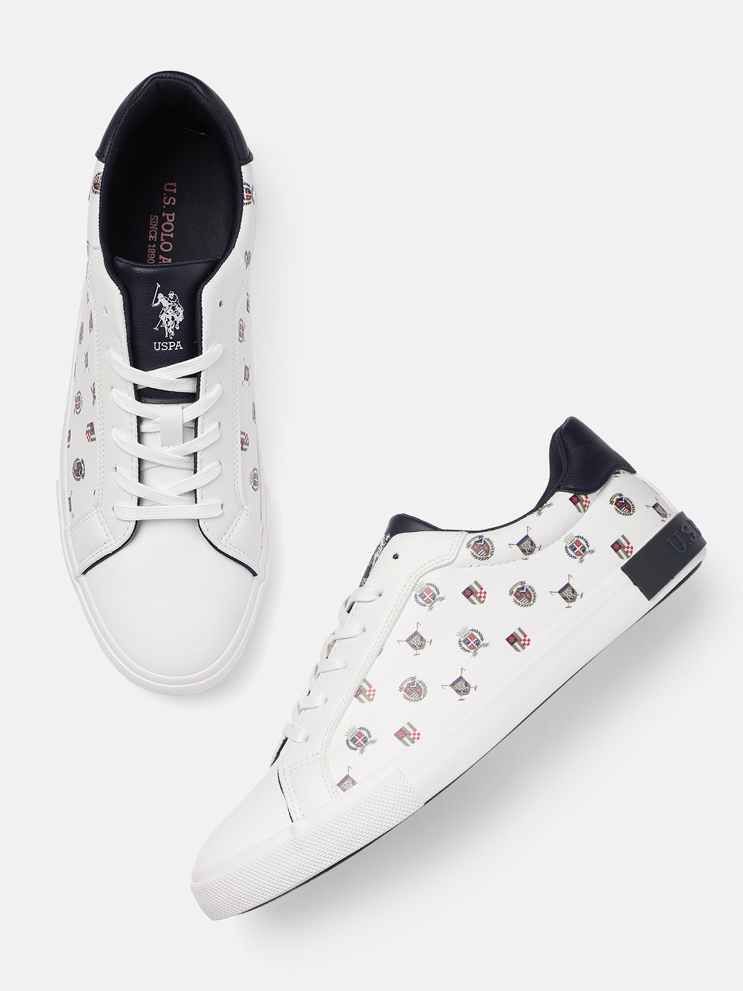 

U.S. Polo Assn. Men Brand Logo Print Barry Regular Sneakers, White