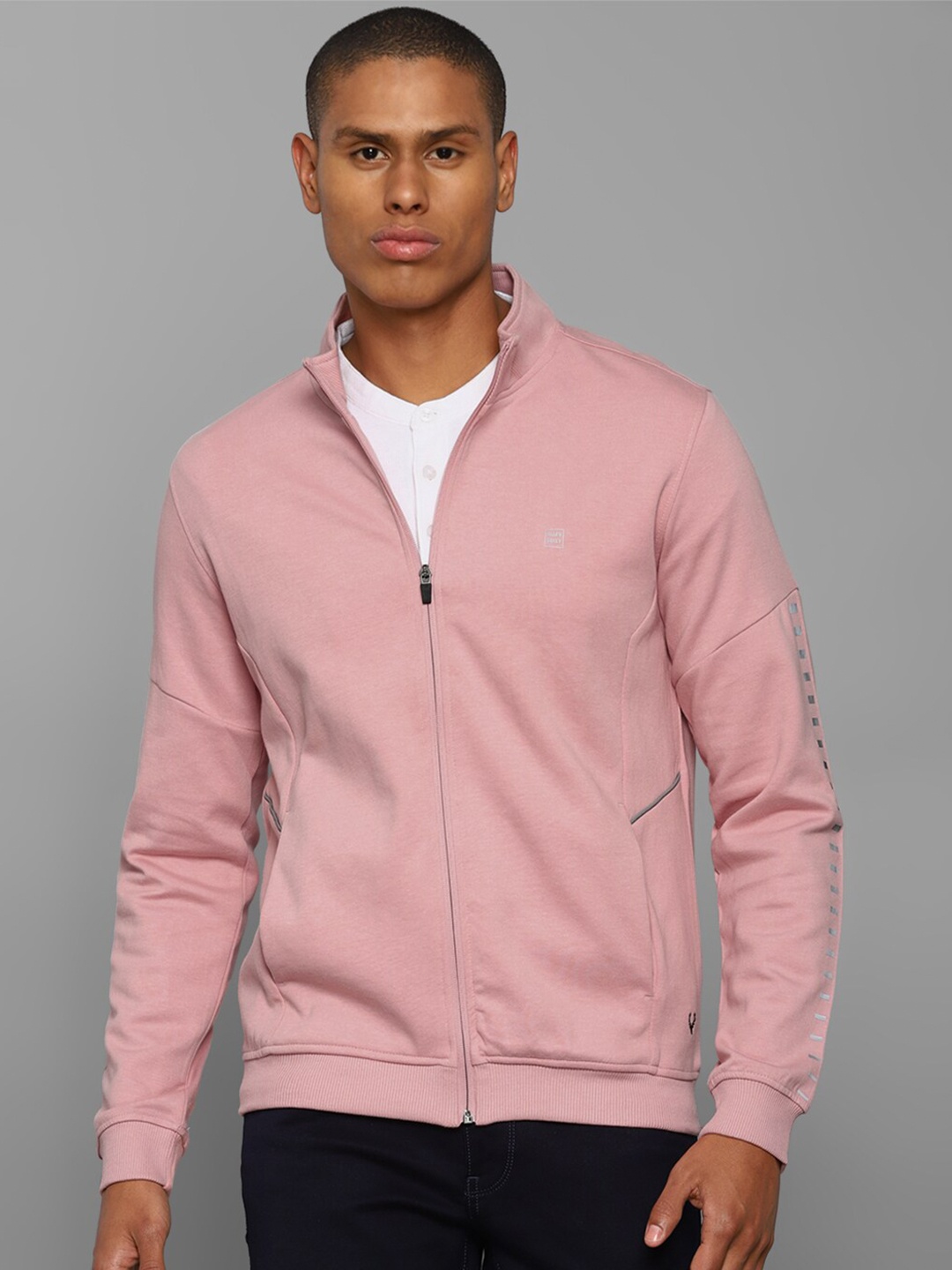 

Allen Solly Men Pink Solid Long Sleeves Cotton Sweatshirt