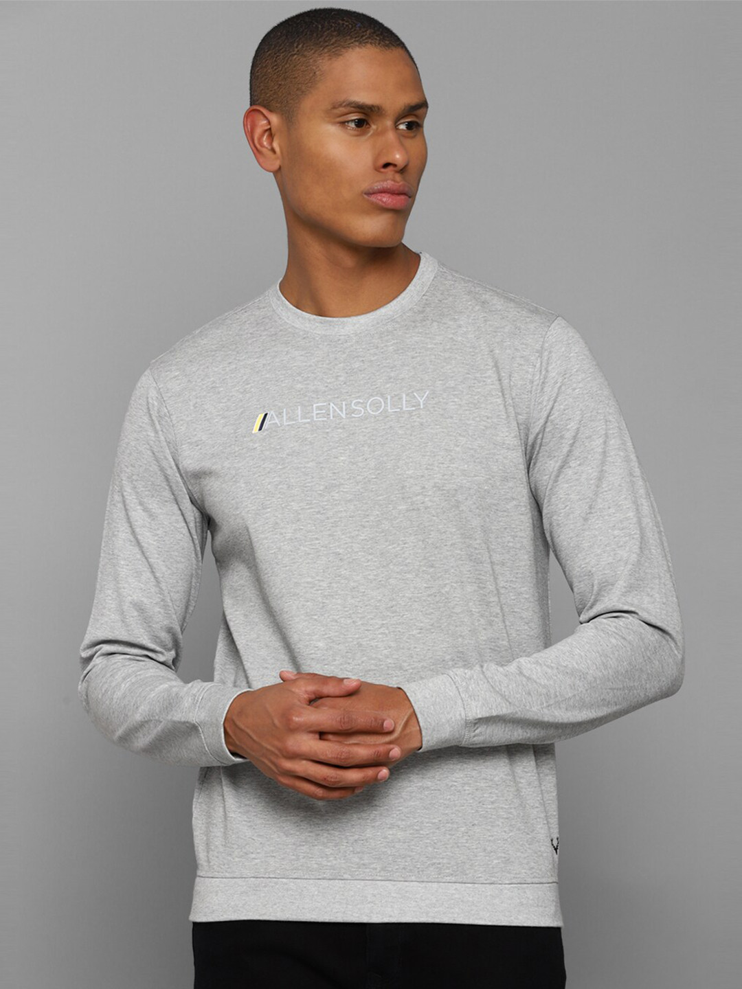 

Allen Solly Men Grey Printed Long Sleeves Cotton Sweatshirt