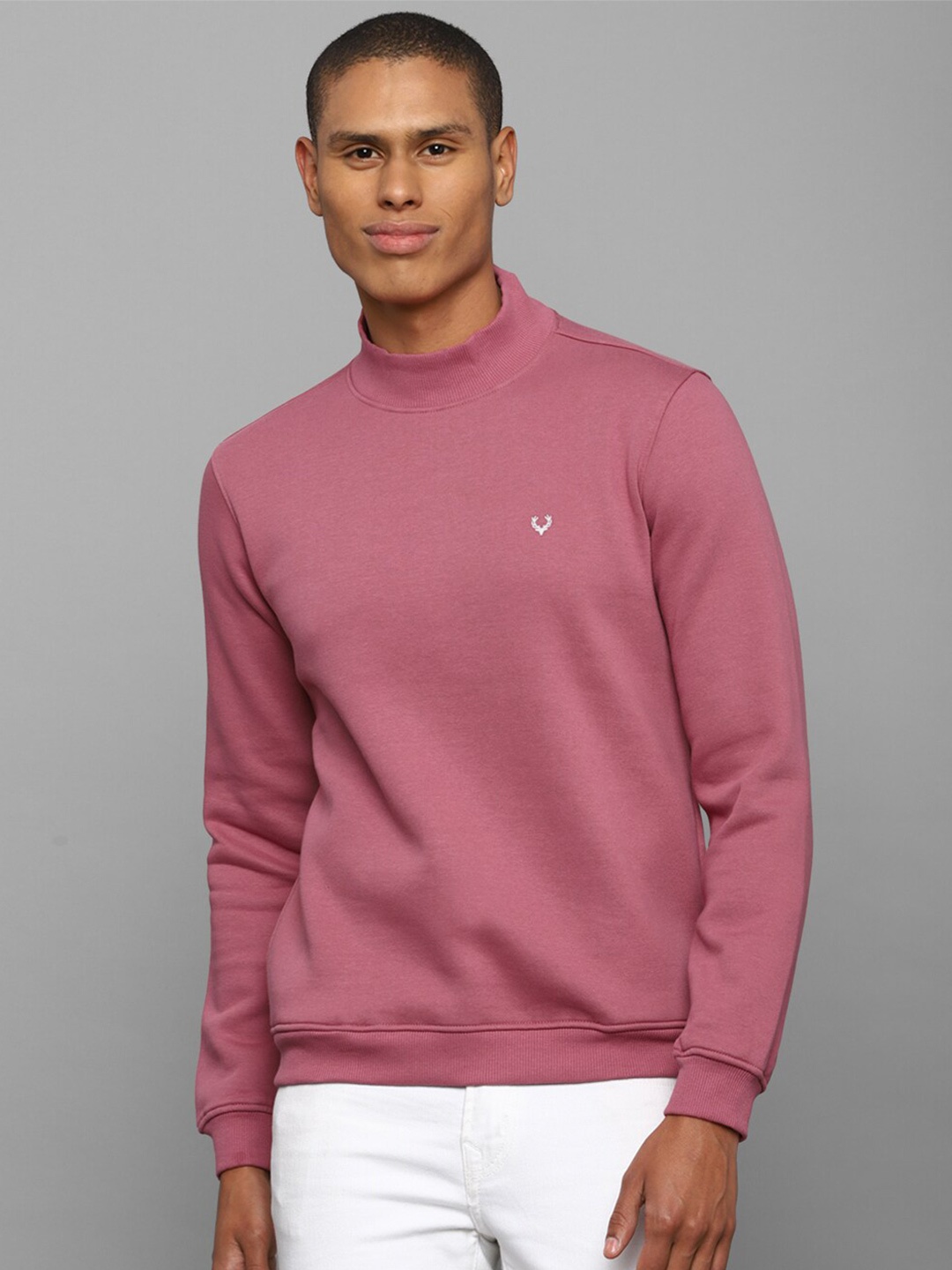

Allen Solly Men Pink Solid Sweatshirt