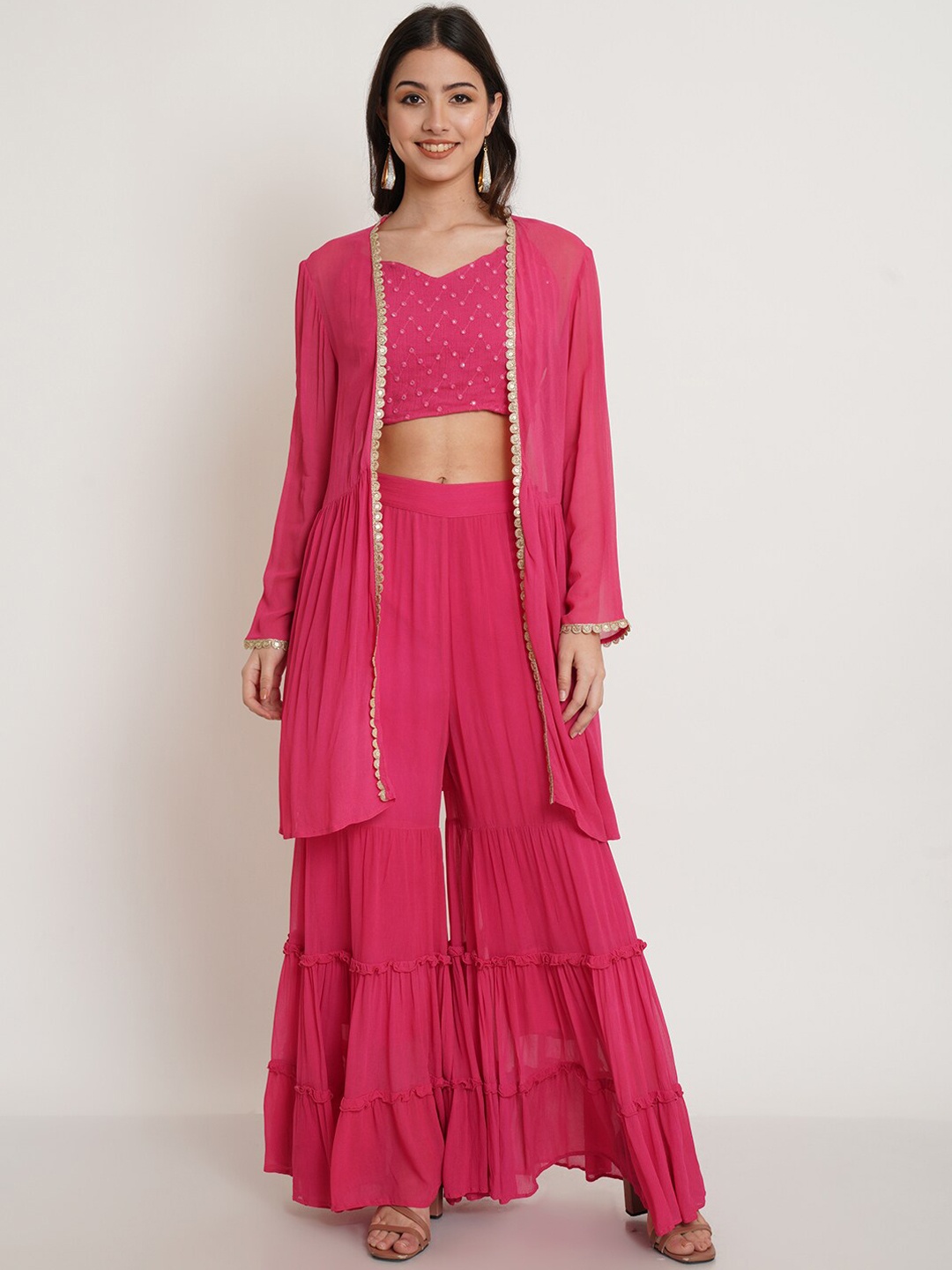 

Purple State Women Pink Top with Sharara