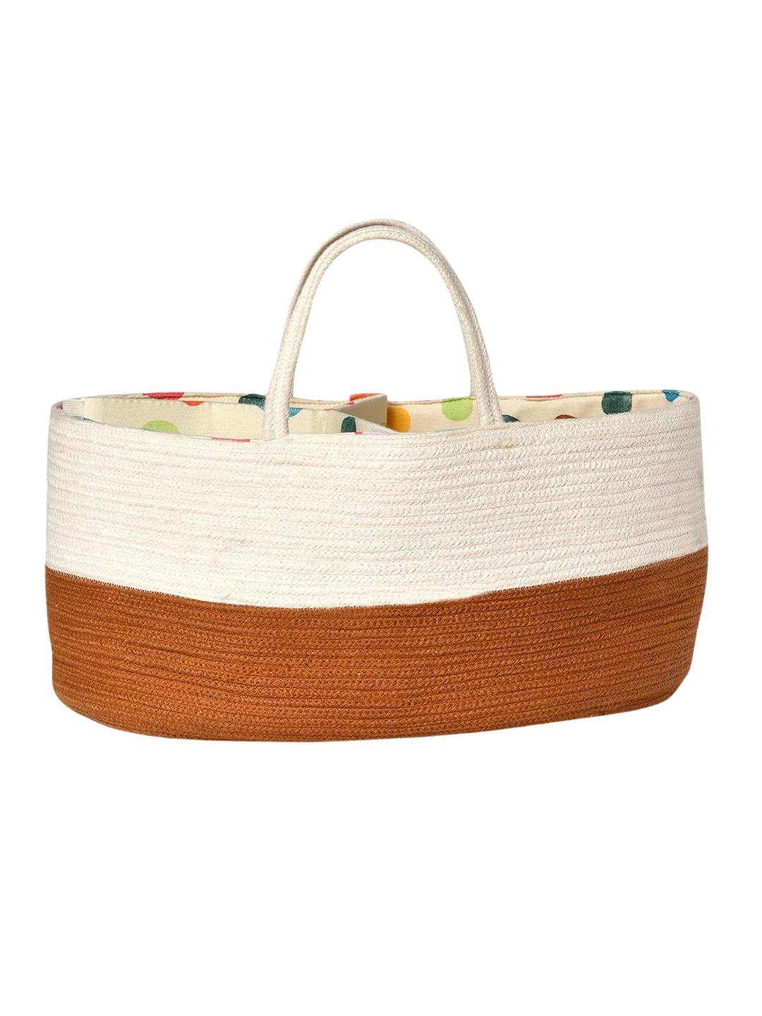 

MiArcus Kids Cream & Brown Solid Knitted Rope Storage Basket