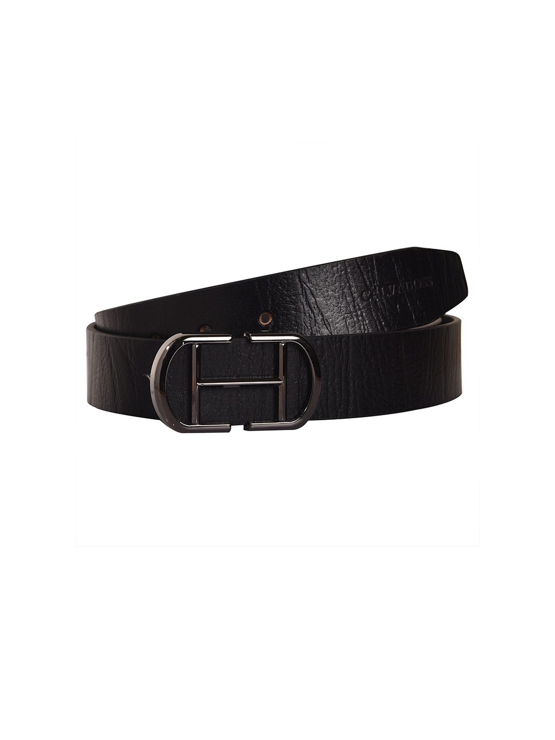 

Calvadoss Men Black Textured Leather Belt