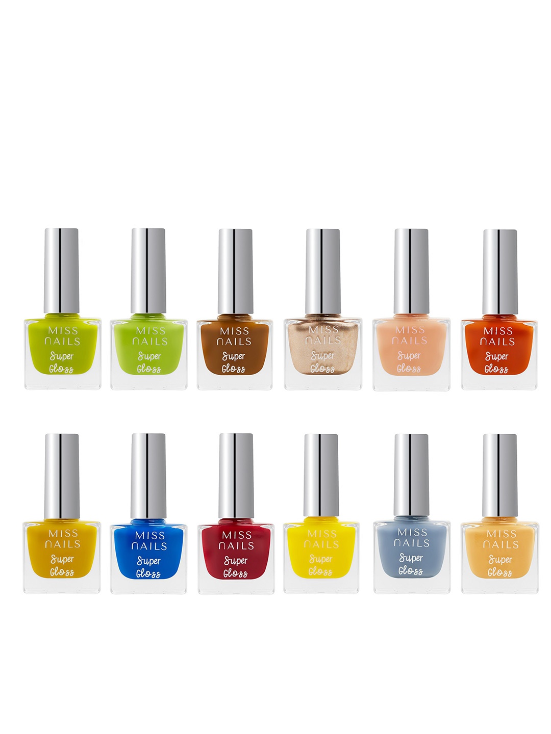 

MISS NAILS Set Of 12 Toxic Free Super Gloss Nail Polish, Red