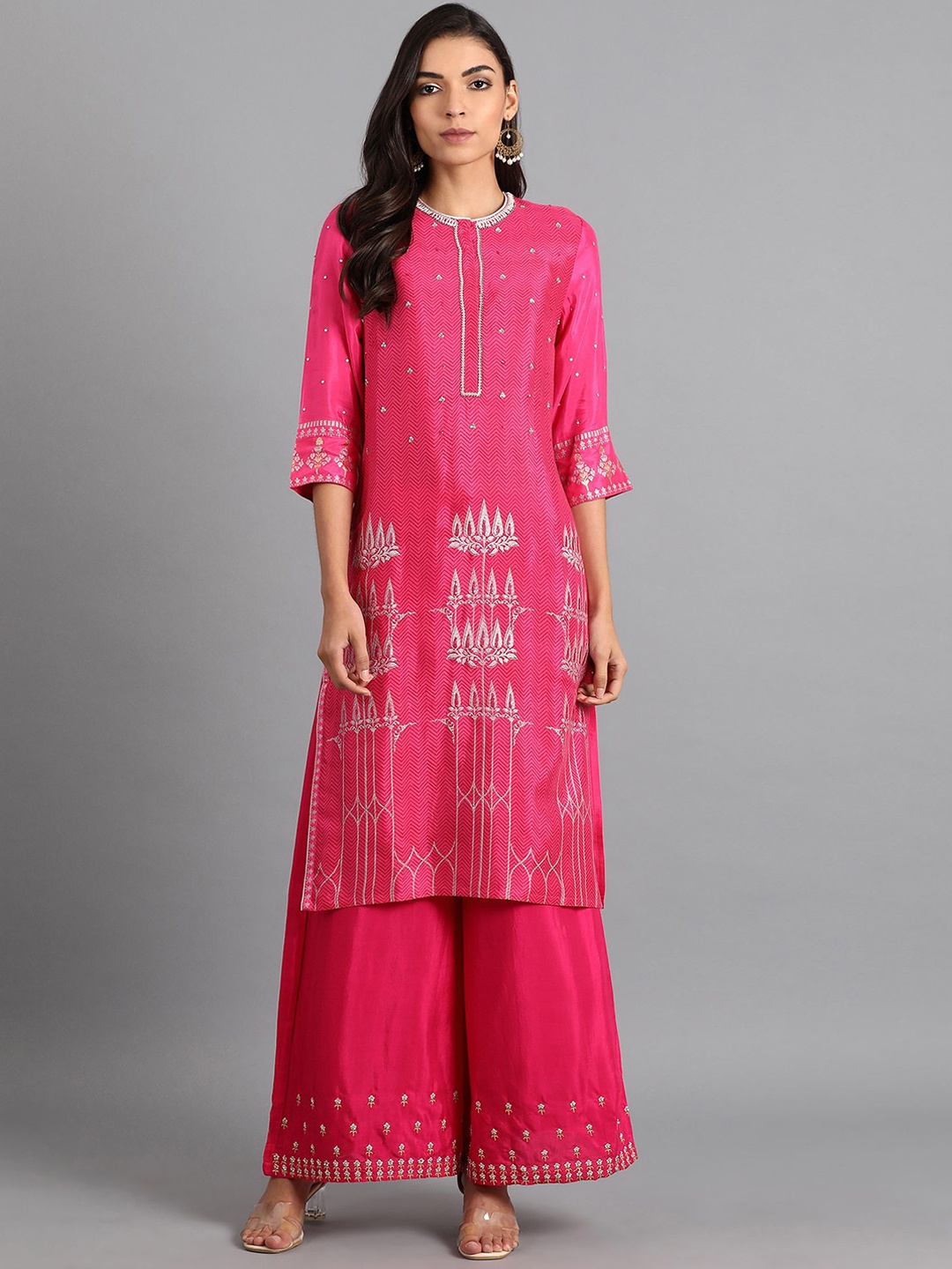 

WISHFUL Women Pink Ethnic Motifs Printed Kurta