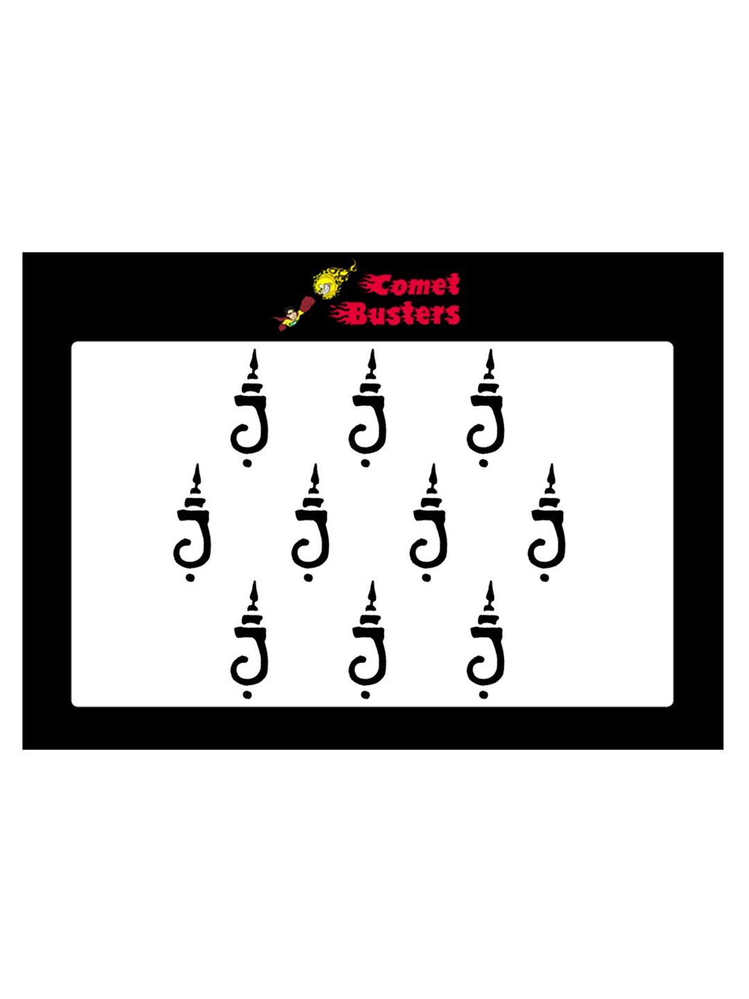 

Comet Busters 10 Pcs Reusable Designer Bindis - Black