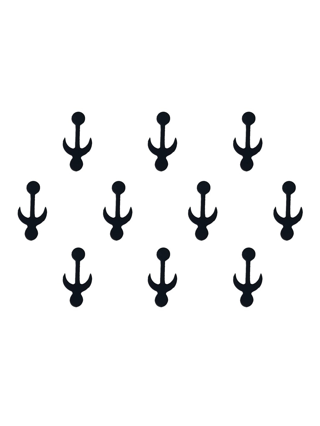 

Comet Busters 10 Pcs Reusable Designer Bindis - Black
