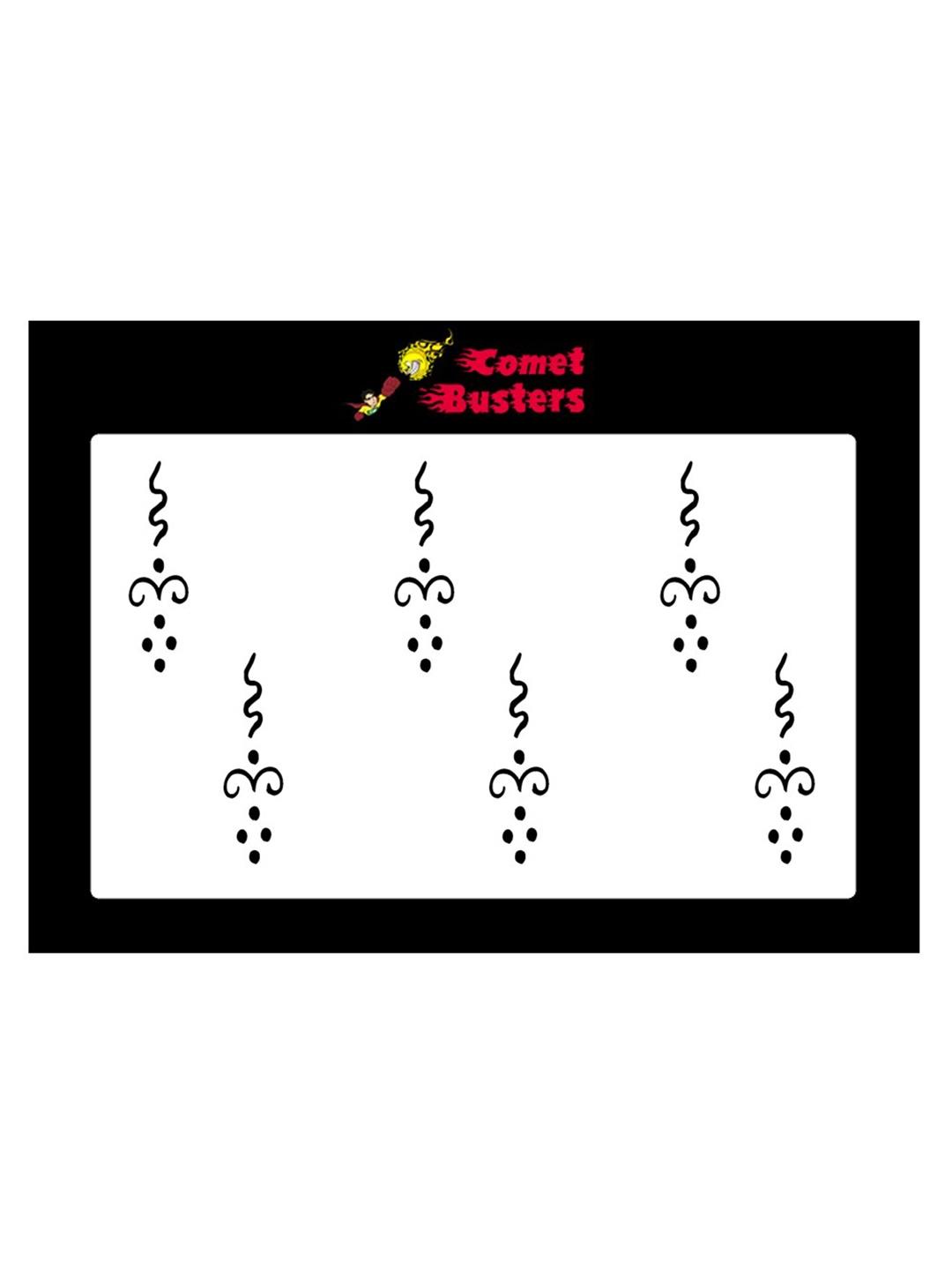 

Comet Busters 6 Pcs Reusable Designer Bindis - Black