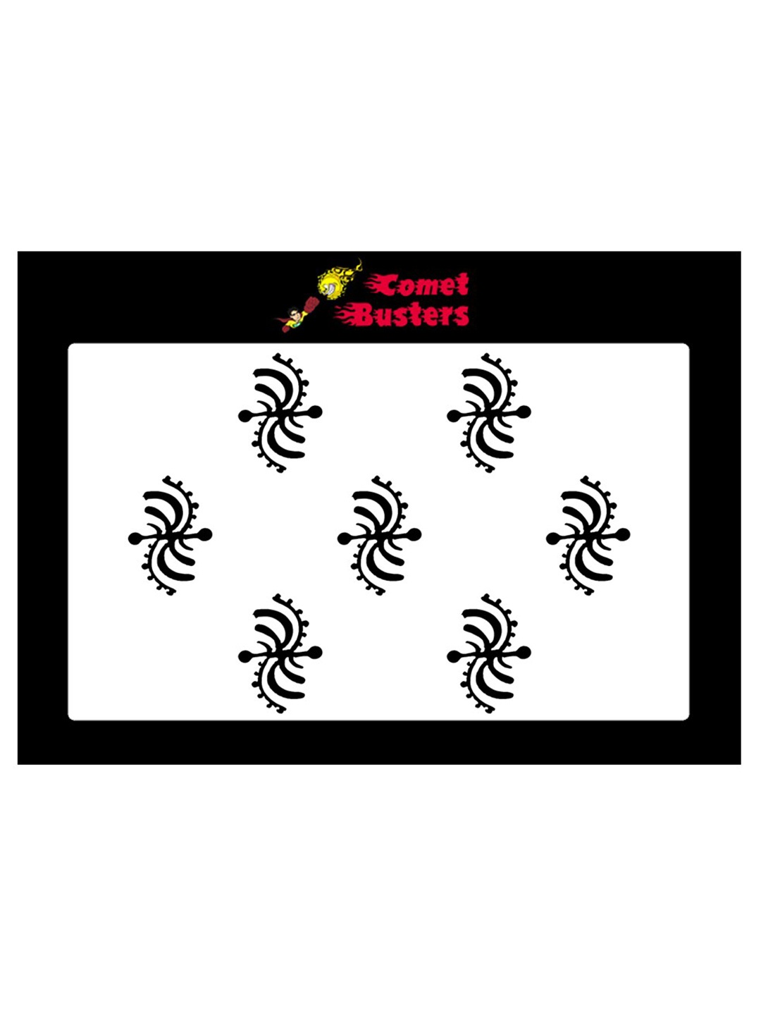 

Comet Busters 7 Pcs Reusable Designer Bindis - Black