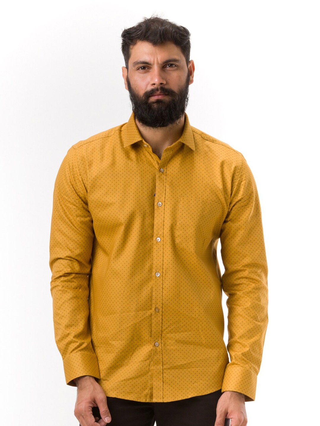 

Hoffmen Men Yellow Comfort Slim Fit Casual Shirt