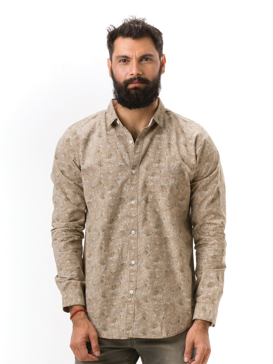 

Hoffmen Men Brown Comfort Slim Fit Printed Casual Cotton Shirt