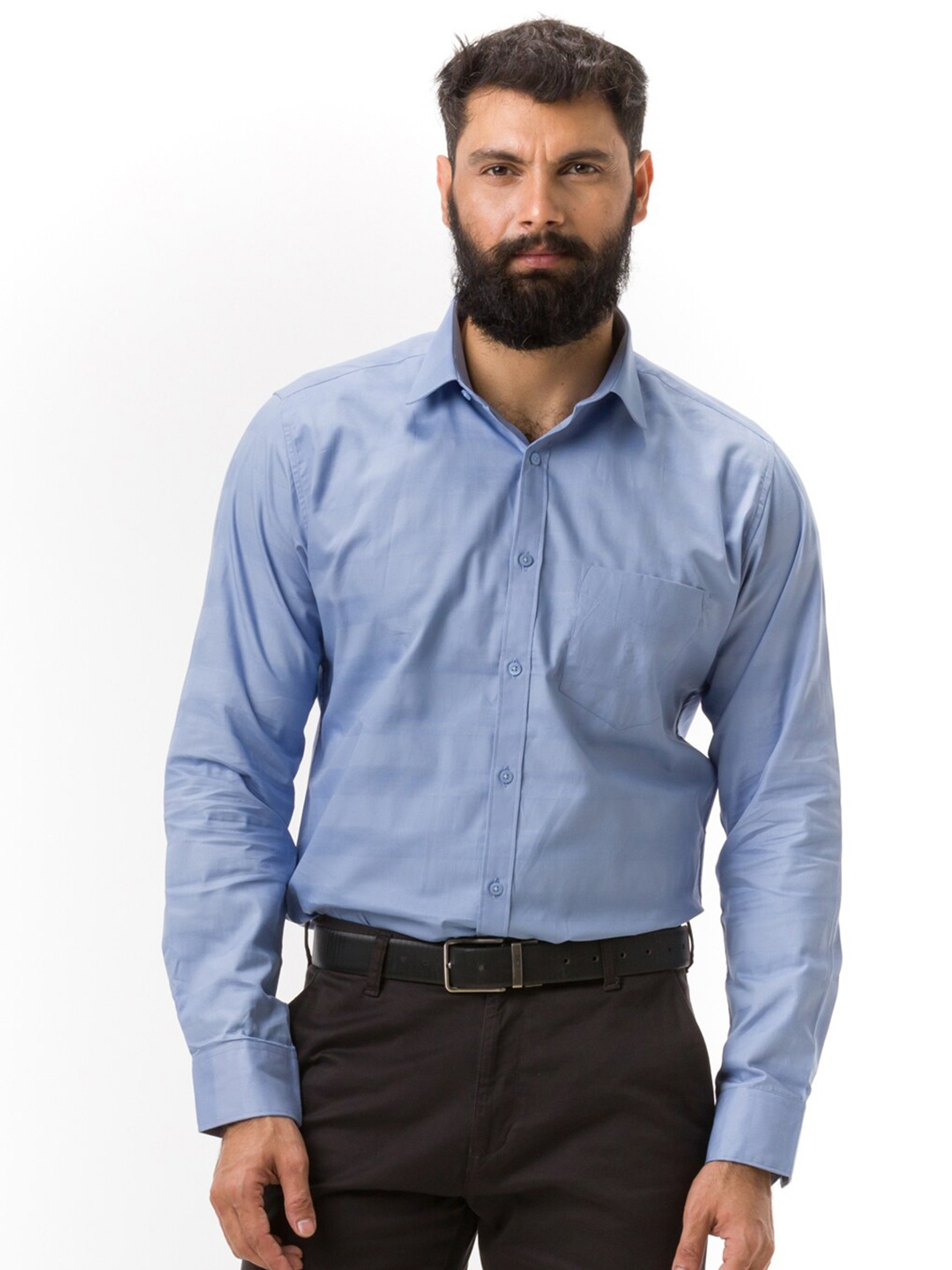 

Hoffmen Men Blue Comfort Slim Fit Cotton Formal Shirt
