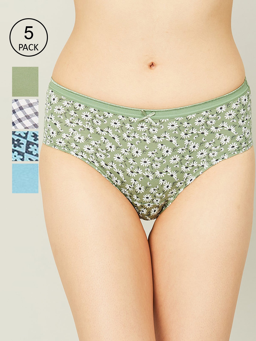 

Ginger by Lifestyle Women Pack Of 5 Assorted Anti-bacterial Basic Briefs