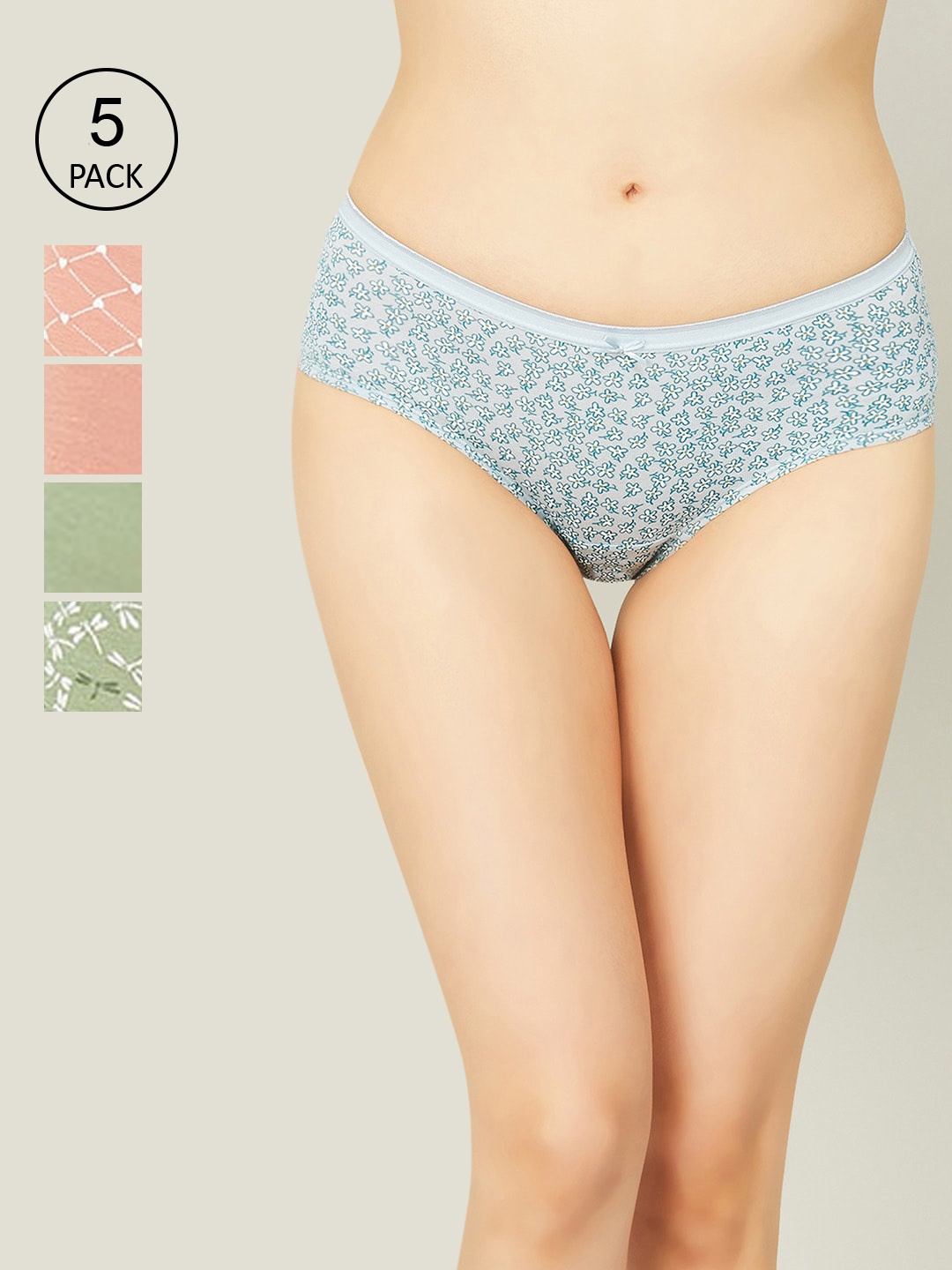 

Ginger by Lifestyle Women Pack Of 5 Assorted Anti-bacterial Basic Briefs
