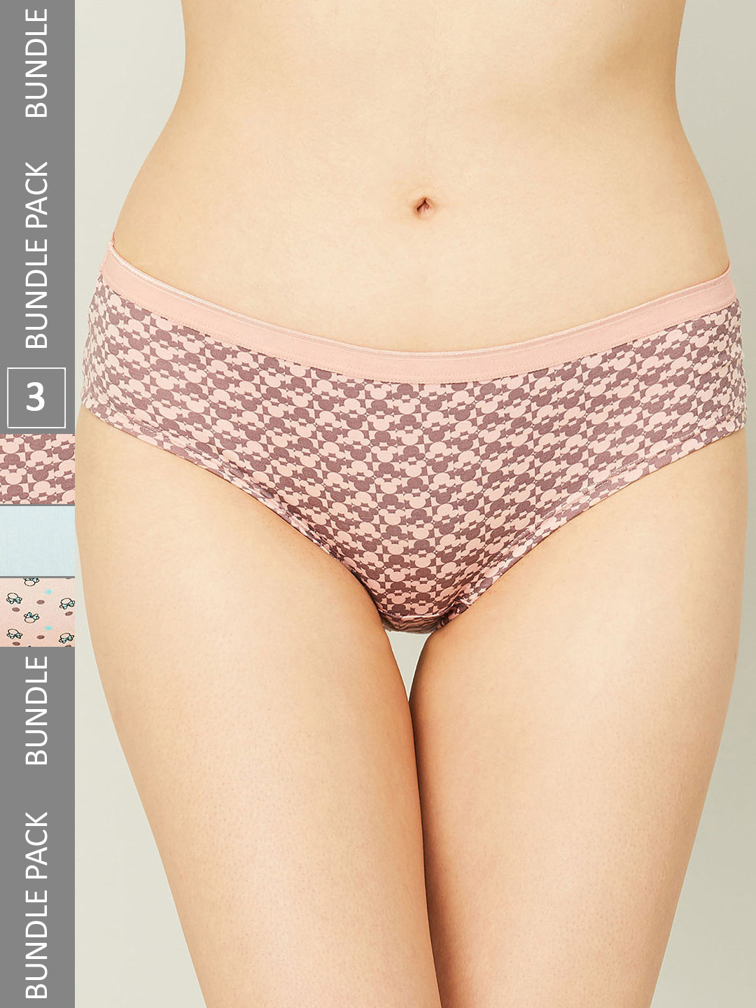 

Ginger by Lifestyle Women Pack Of 3 Anti Bacterial Basic Briefs, Blue