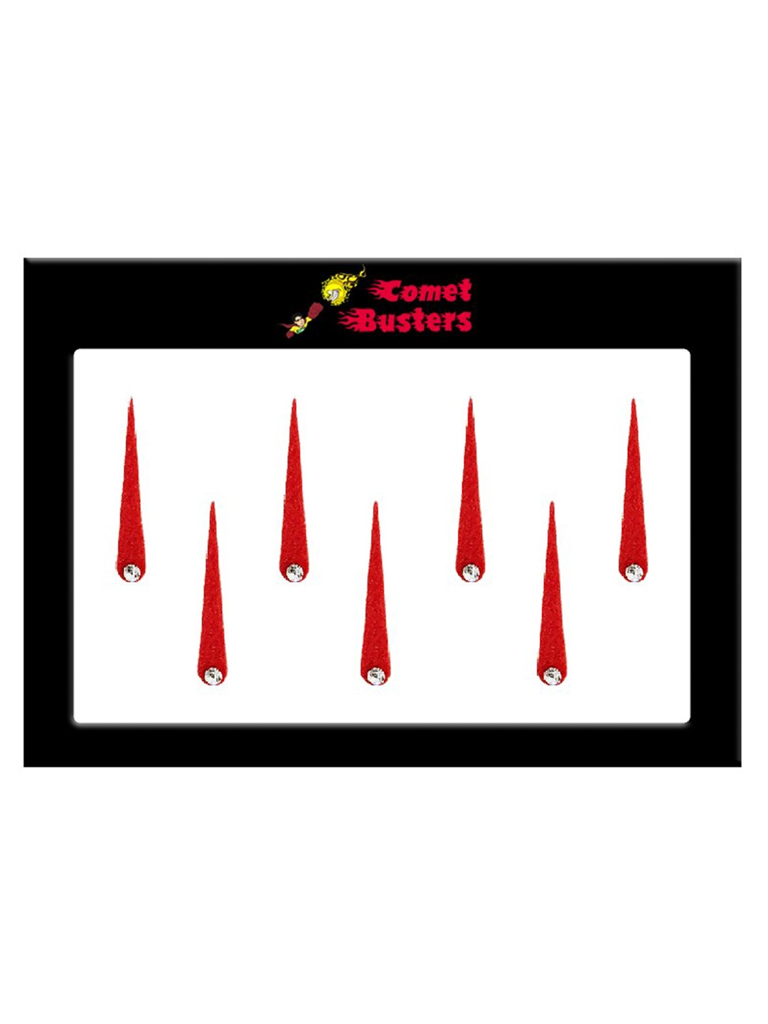 

Comet Busters 7 Pcs Embellished Reusable Designer Bindis - Red