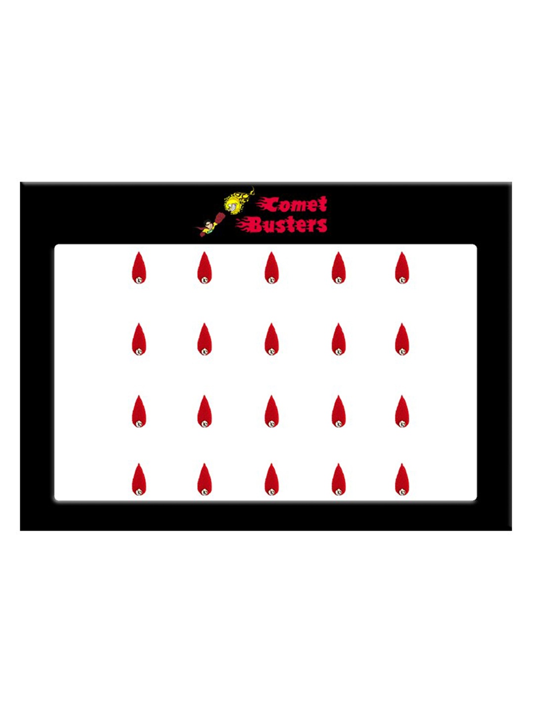

Comet Busters 20 Pcs Embellished Reusable Designer Bindis - Red