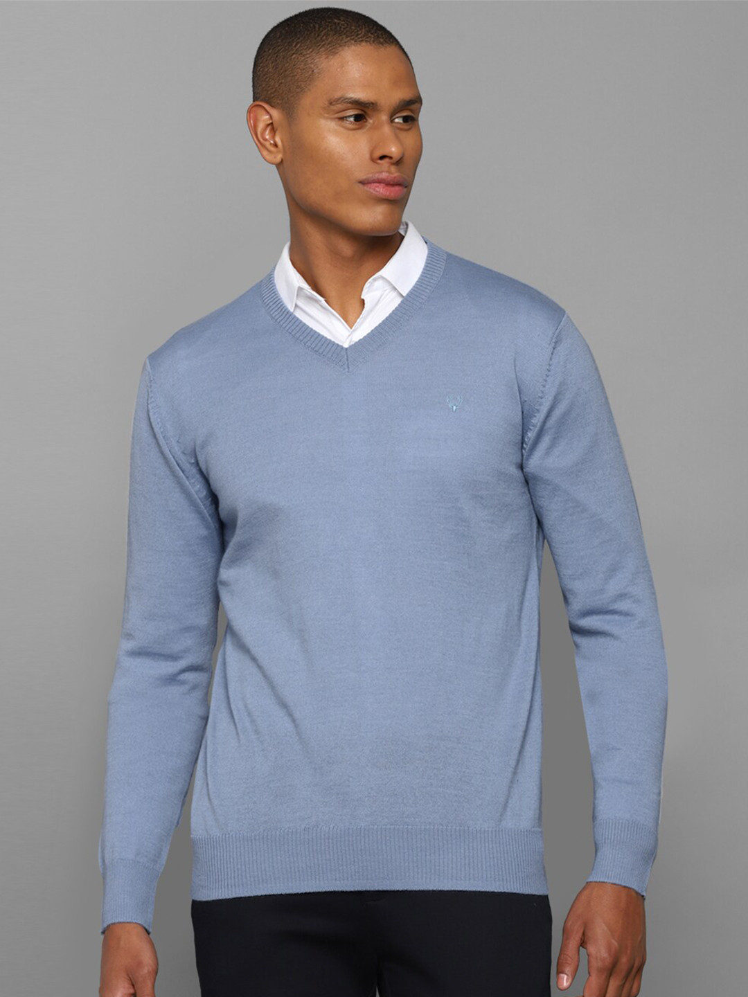 

Allen Solly Men Blue Solid Pullover