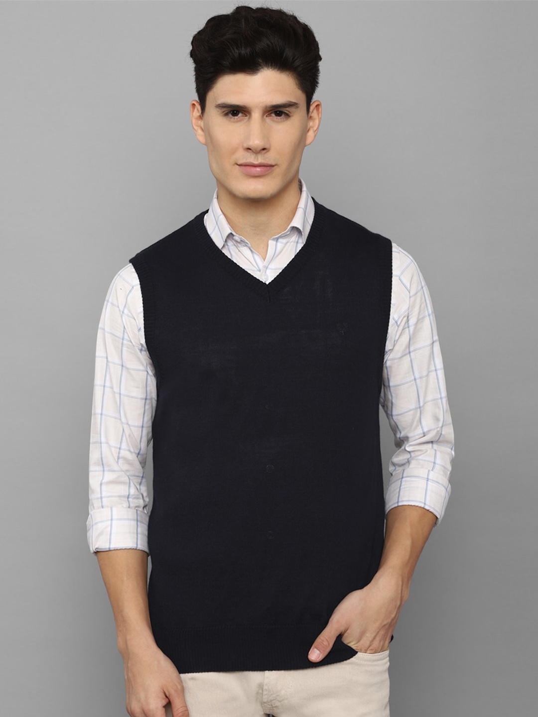 

Allen Solly Men Black Sweater Vest