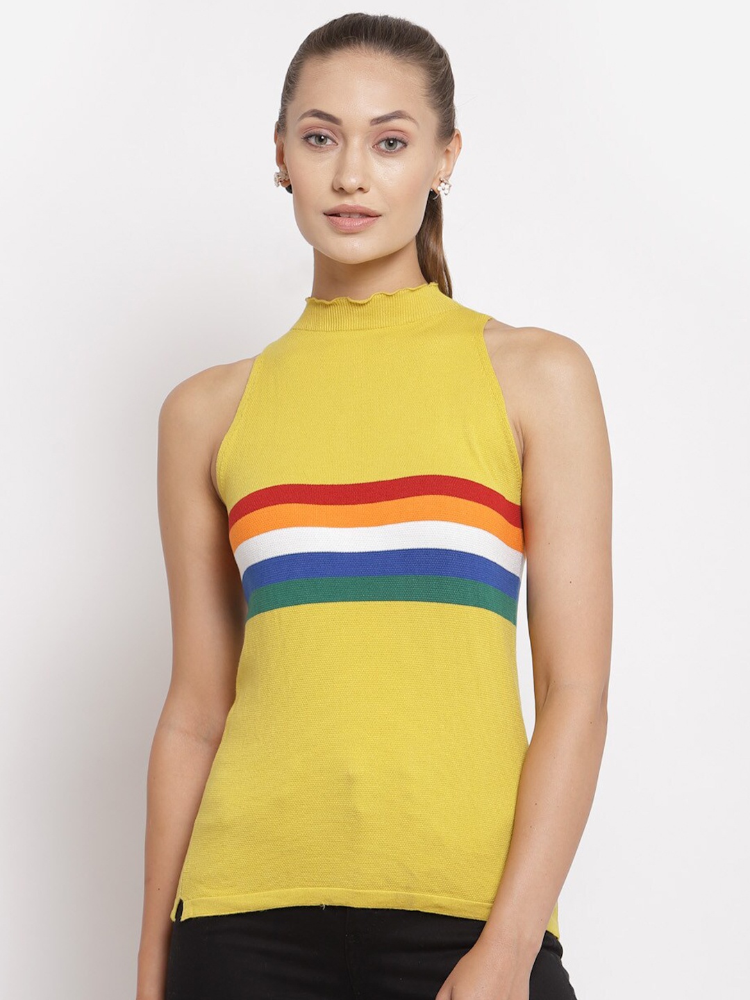 

Kalt Yellow Striped Top