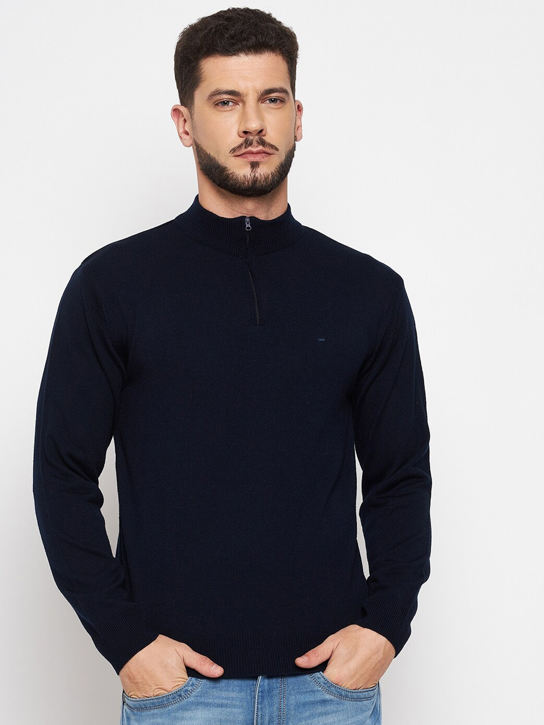 

Okane Men Navy Blue Pullover