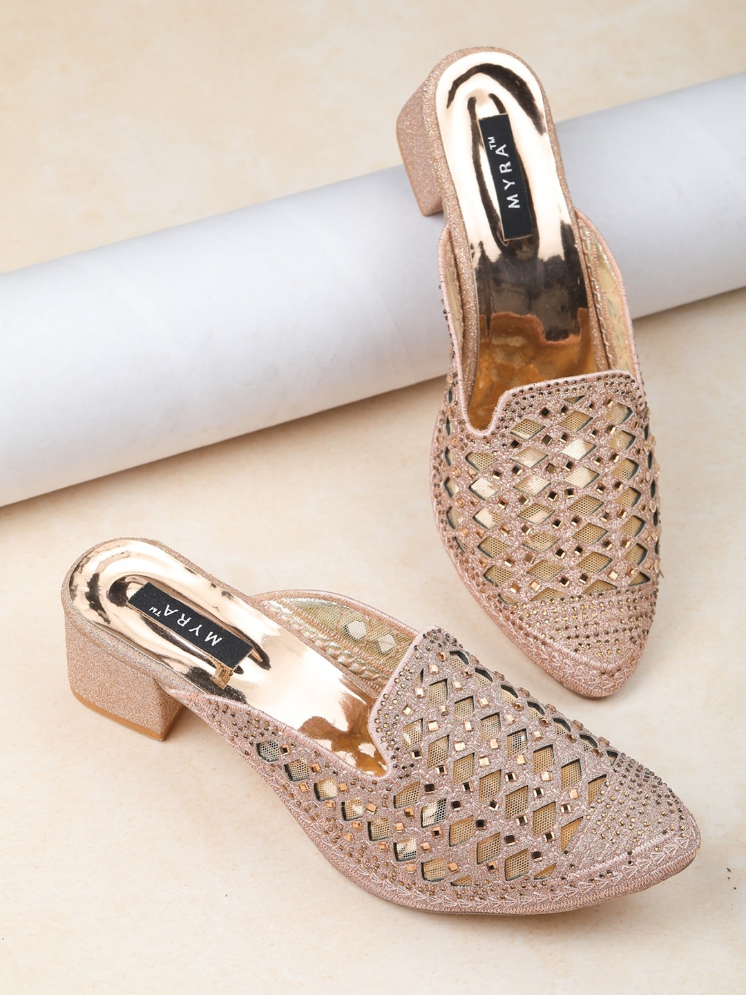 

Myra Pink Printed Block Heels