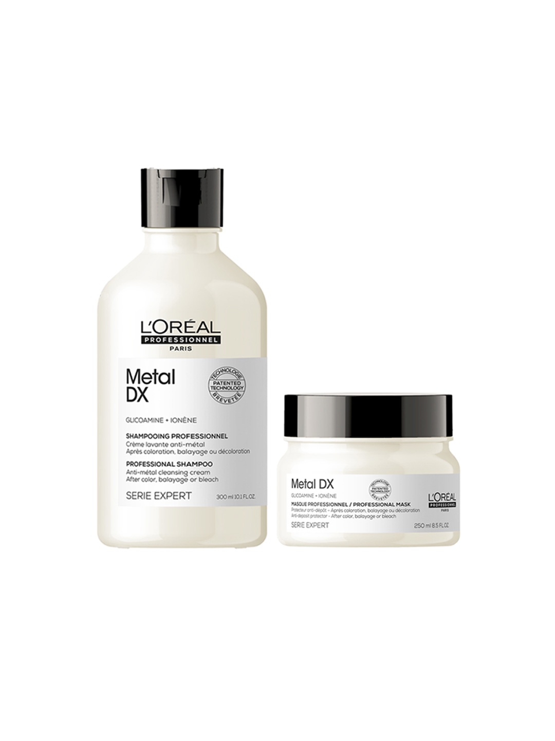 

LOreal Professionnel Set of Metal DX Hair Mask 250 ml & Shampoo 300 ml, White