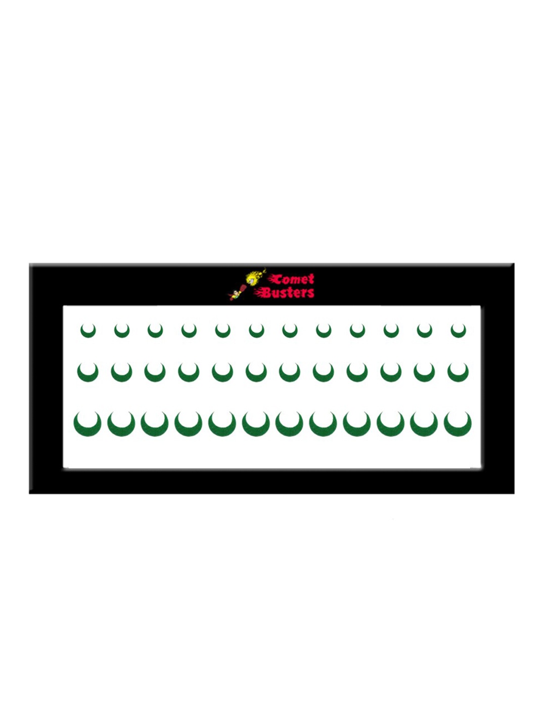 

Comet Busters 36 Pcs Embellished Reusable Crescent-Shaped Designer Bindis - Green