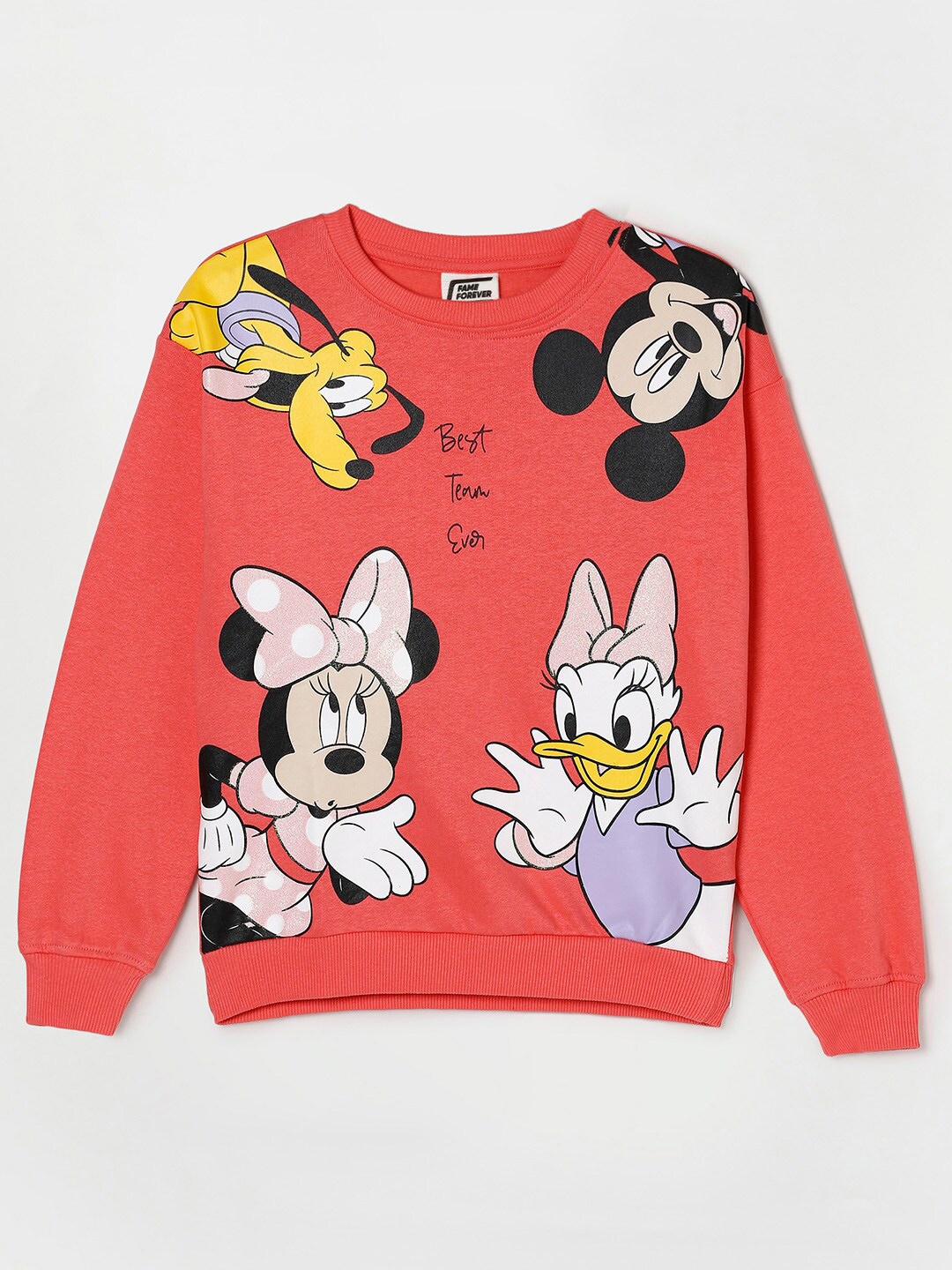 

Fame Forever by Lifestyle Girls Mickey & Friends Printed Sweatshirt, Pink