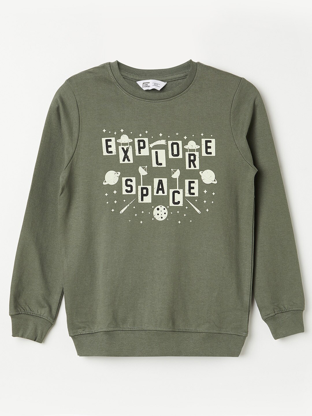 

Fame Forever by Lifestyle Boys Green Printed Sweatshirt