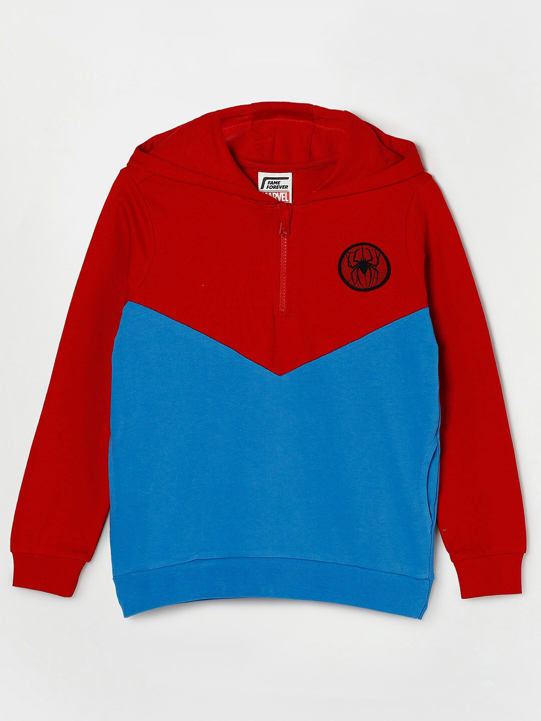 

Fame Forever by Lifestyle Boys Red Colourblocked Hooded Pure Cotton Sweatshirt