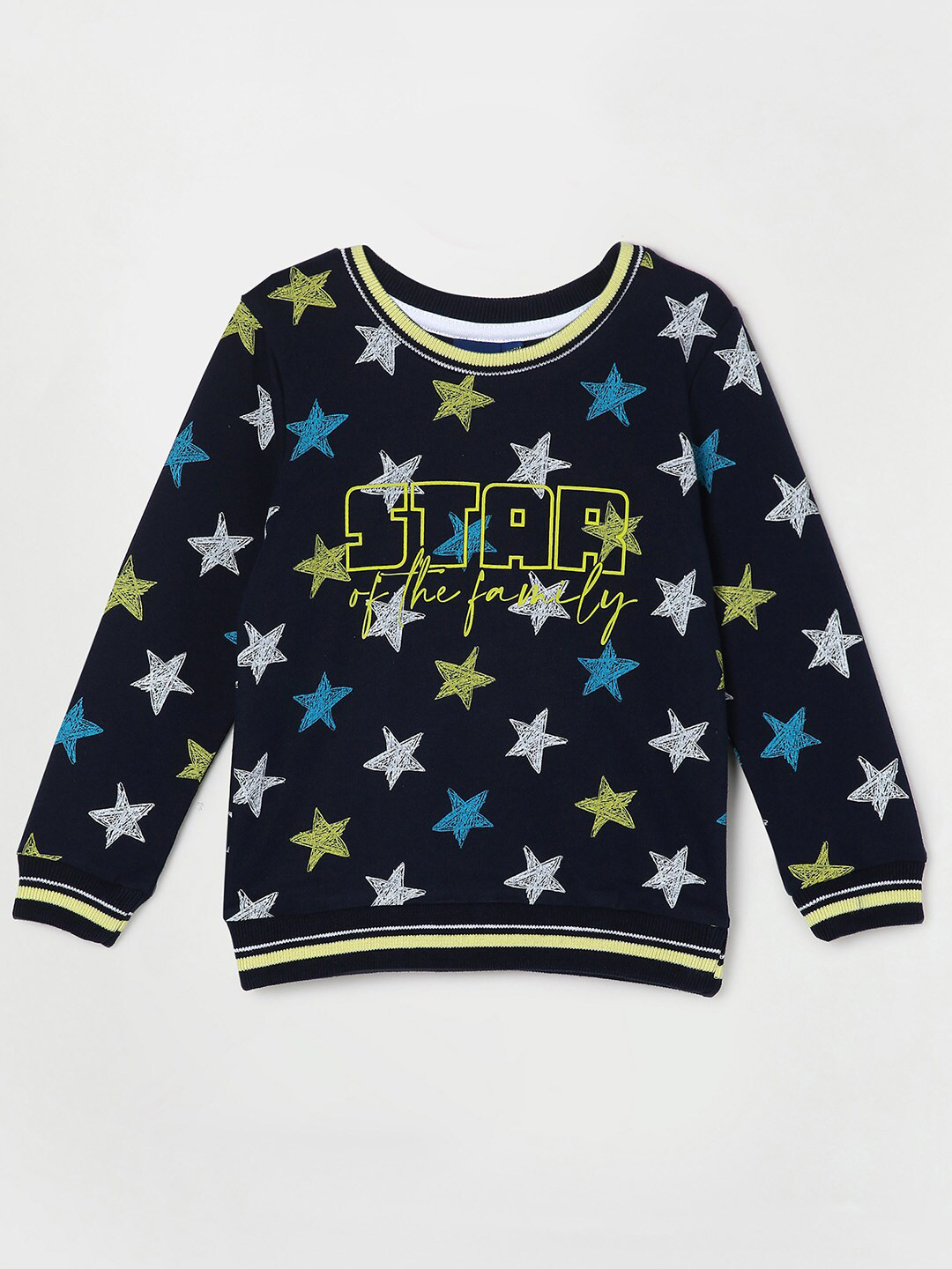 

Juniors by Lifestyle Boys Navy Blue Printed Cotton Sweatshirt