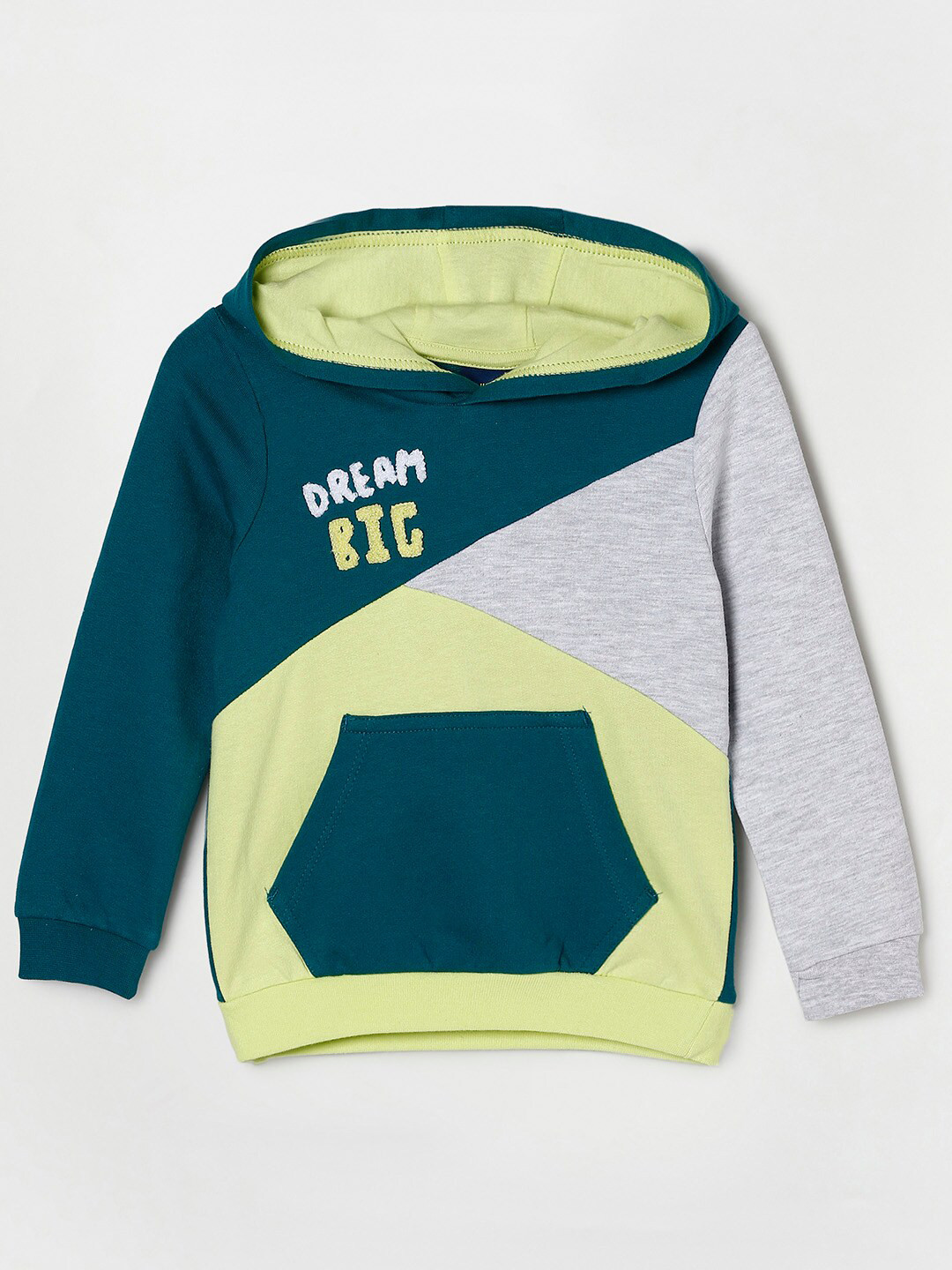 

Juniors by Lifestyle Boys Multicoloured Colourblocked Pure Cotton Hooded Sweatshirt, Multi