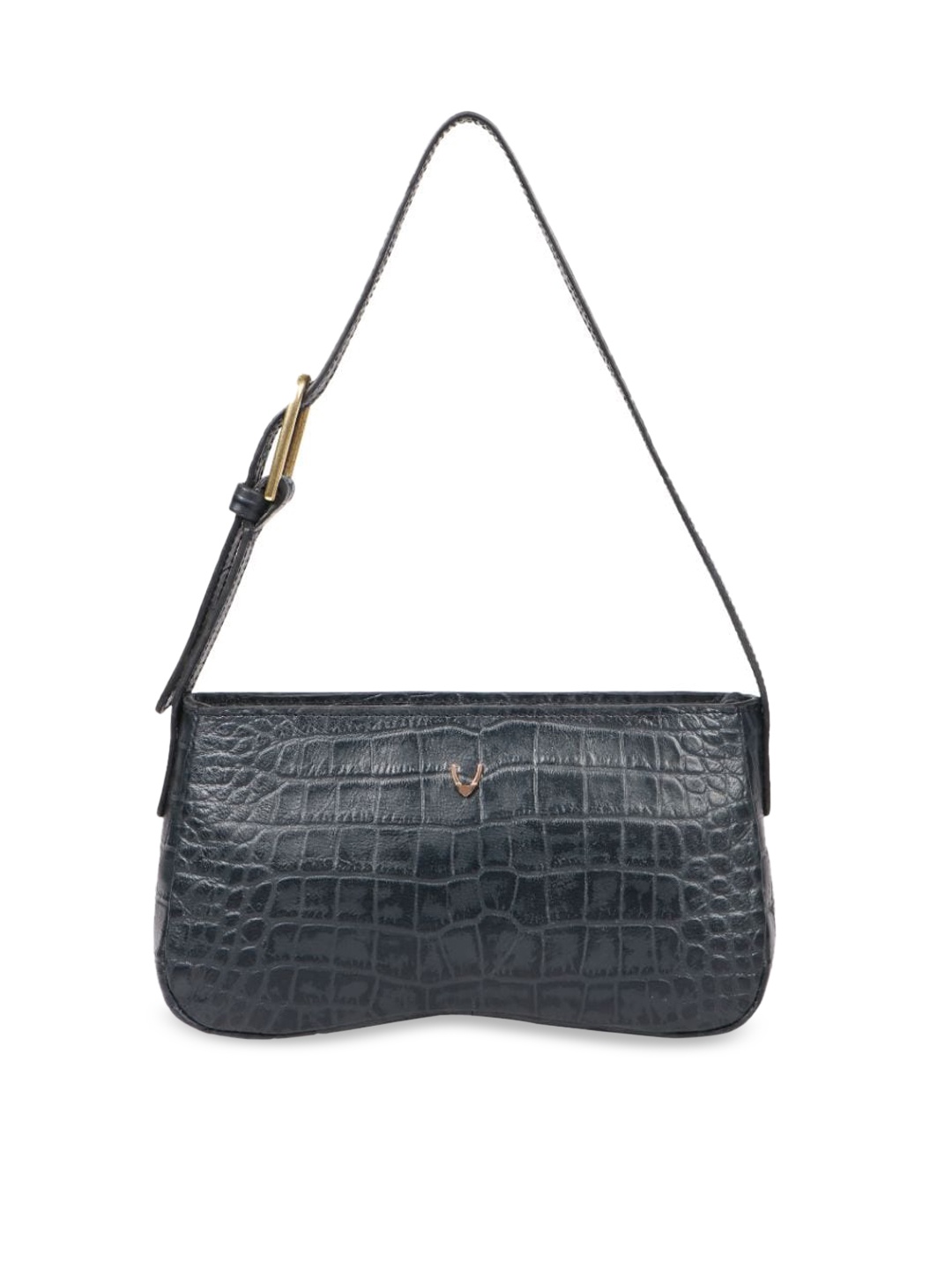 

Hidesign Blue Animal Textured Leather Structured Sling Bag