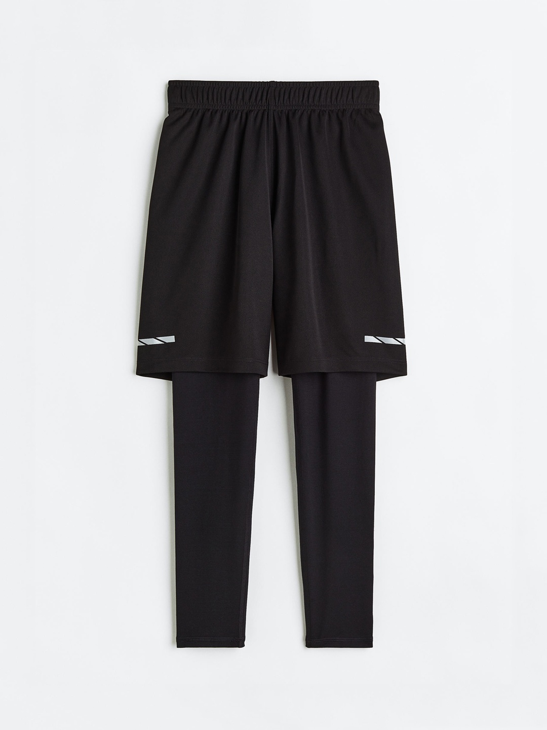 

H&M Boys Sports Tights with Shorts in DryMove, Black