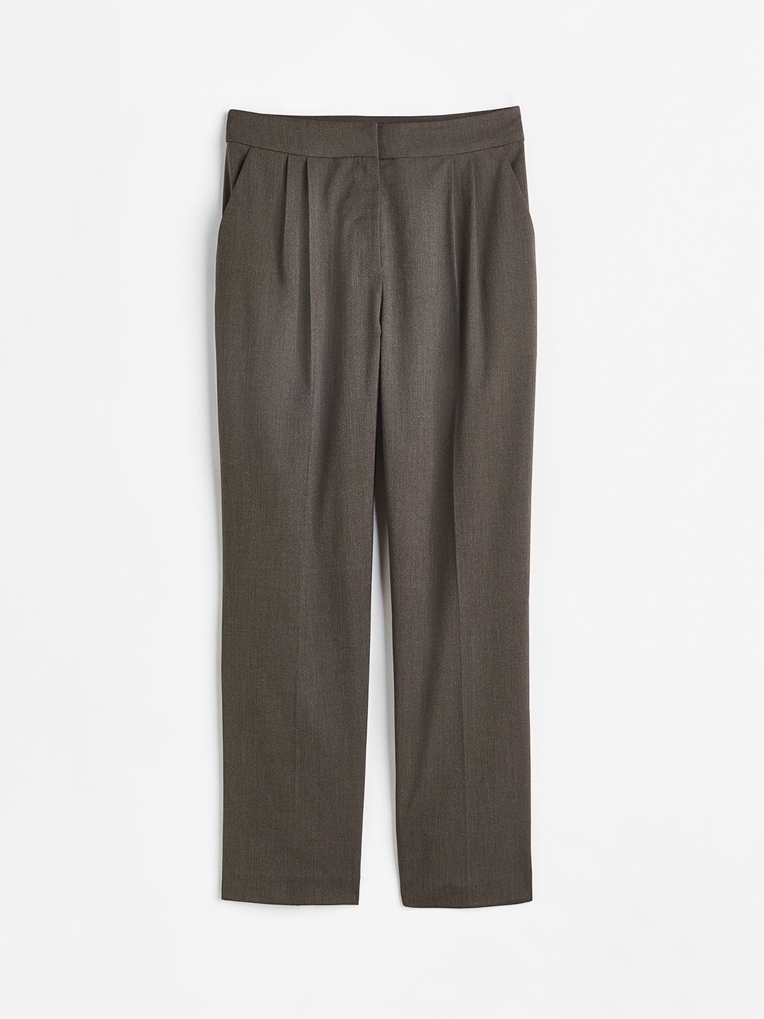 

H&M Women Beige Straight Fit Pleated Trouser