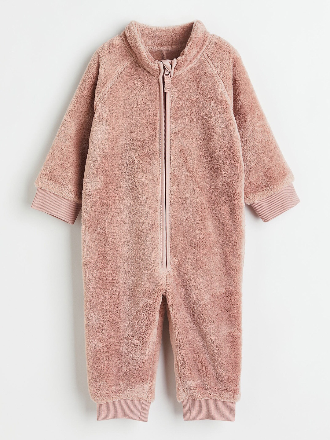 

H&M Girls Solid Fleece Rompers, Pink