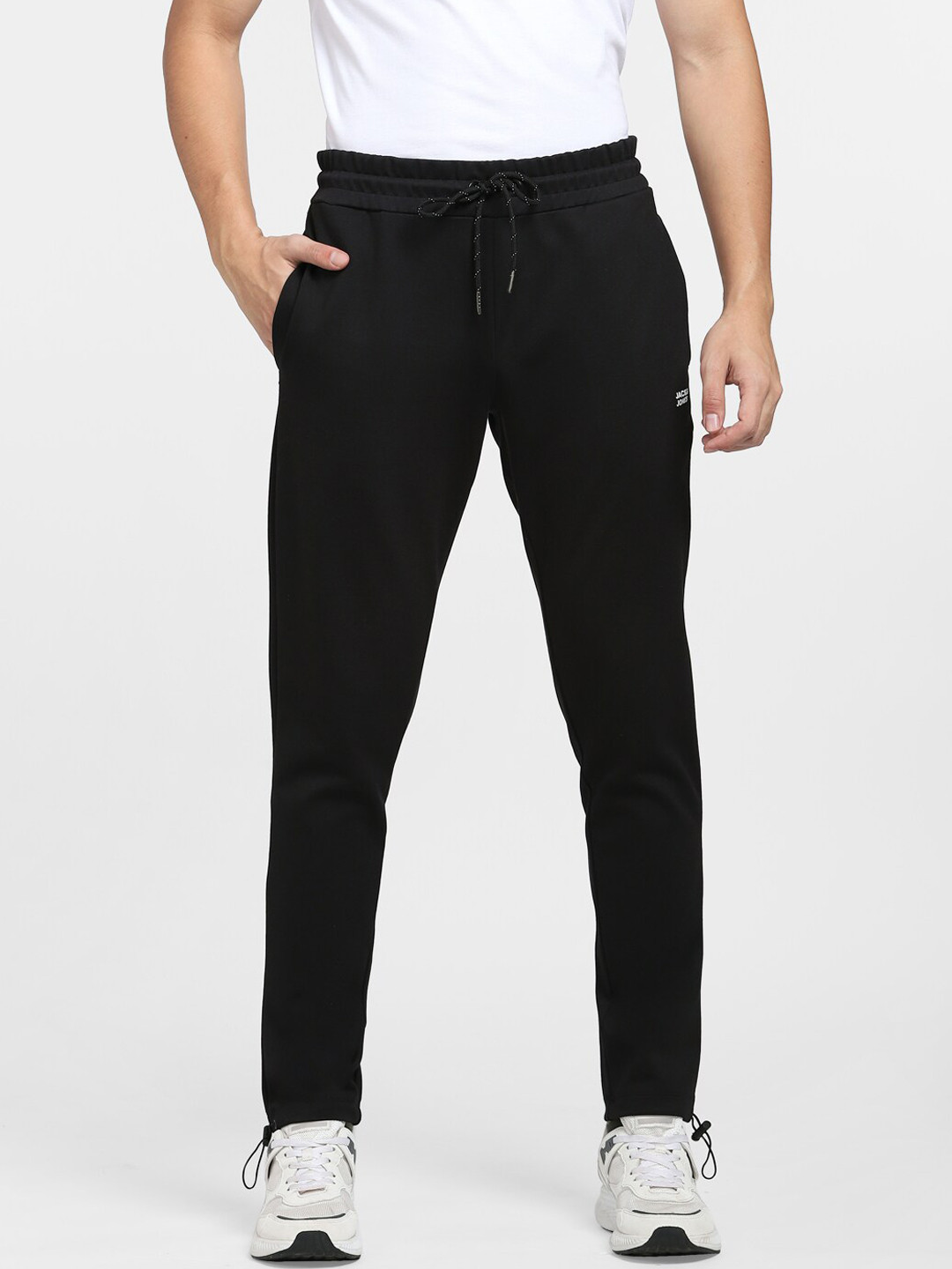 

Jack & Jones Men Black Solid Track Pants