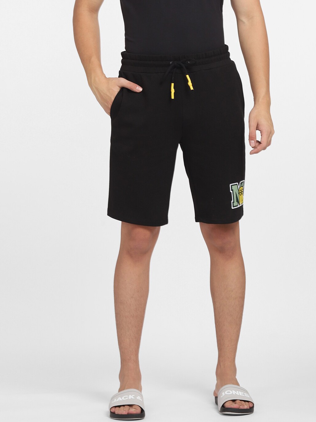 

Jack & Jones Men Black Printed Shorts